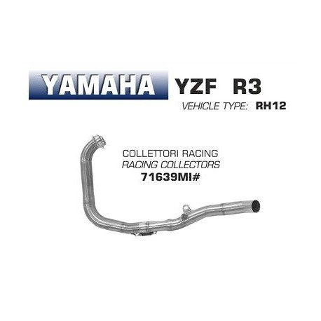 COLLECTEUR ARROW RACING INOX YAMAHA YZF R3 2019 / 2020 - 71639MI