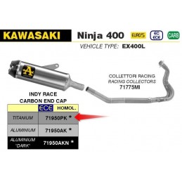 LIGNE COMPLETE ARROW INDY RACE TITANE KAWASAKI NINJA 400 2023 - 71775MI+71950PK